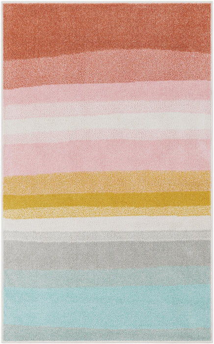 Unique Loom Whimsy Kids Collection Area Rug - Pastel Abstract Rainbow