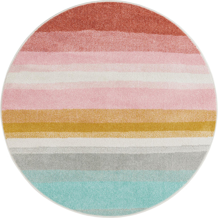 Unique Loom Whimsy Kids Collection Area Rug - Pastel Abstract Rainbow