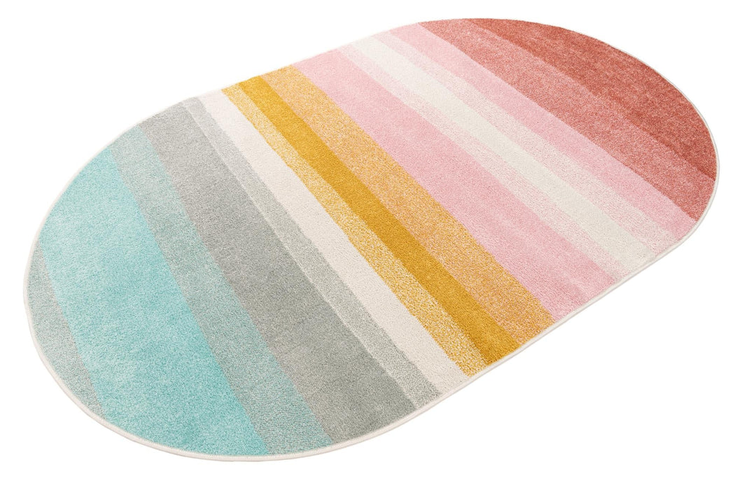 Unique Loom Whimsy Kids Collection Area Rug - Pastel Abstract Rainbow