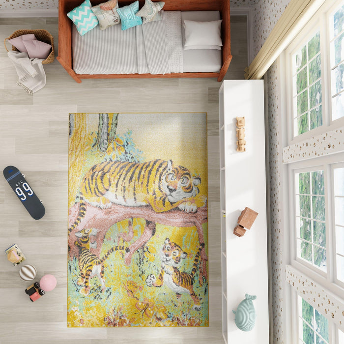 Unique Loom Whimsy Kids Collection Area Rug - Tigger