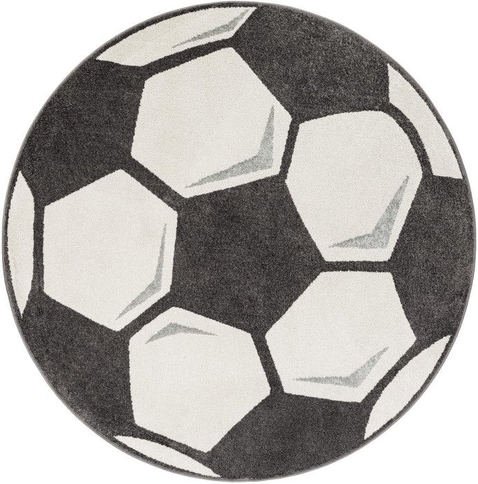 Unique Loom Whimsy Kids Collection Area Rug - Soccer Ball