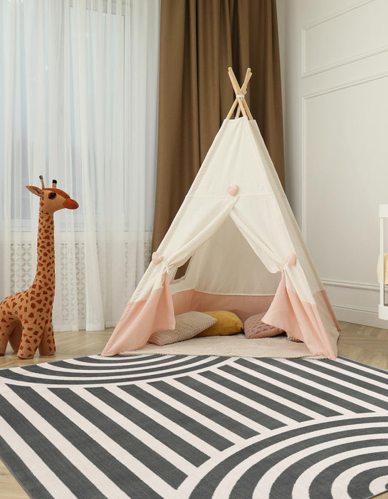 Unique Loom Whimsy Kids Collection Area Rug - Lines