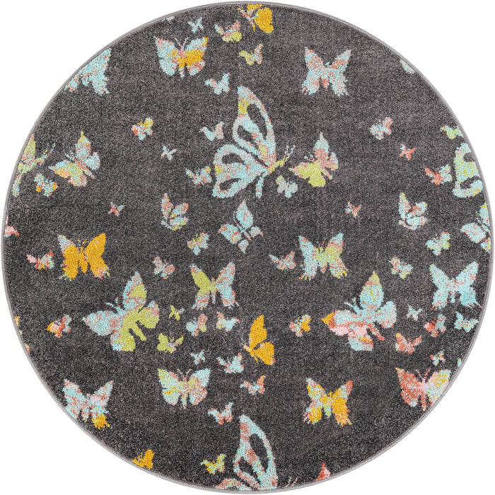 Unique Loom Whimsy Kids Collection Area Rug - Butterflies