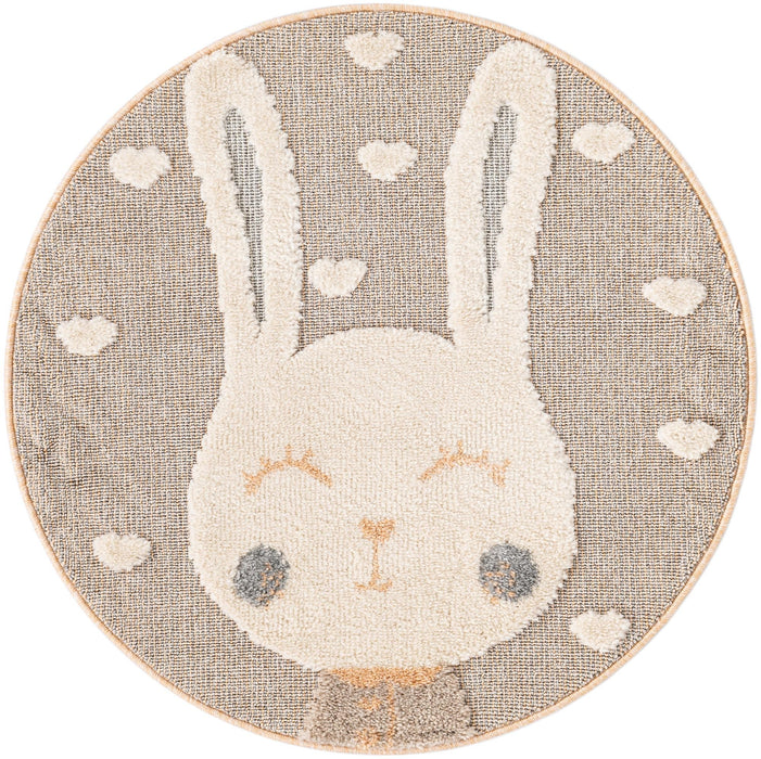 Unique Loom Whimsy Kids Collection Area Rug - Heart Bunny