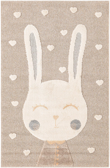 Unique Loom Whimsy Kids Collection Area Rug - Heart Bunny
