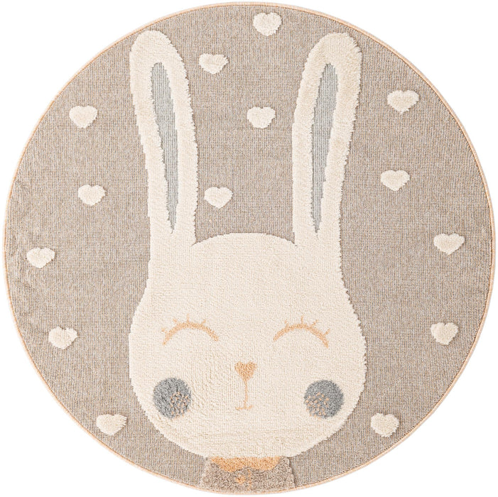 Unique Loom Whimsy Kids Collection Area Rug - Heart Bunny