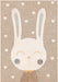 Unique Loom Whimsy Kids Collection Area Rug - Heart Bunny