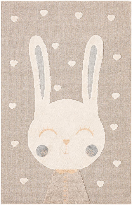 Unique Loom Whimsy Kids Collection Area Rug - Heart Bunny
