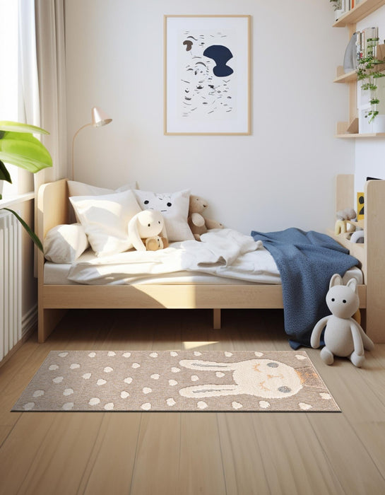 Unique Loom Whimsy Kids Collection Area Rug - Heart Bunny