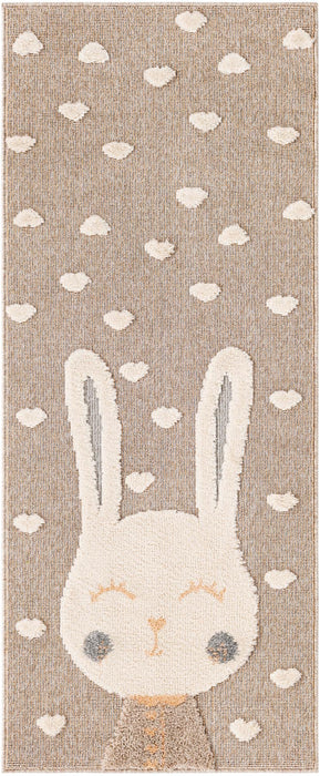 Unique Loom Whimsy Kids Collection Area Rug - Heart Bunny