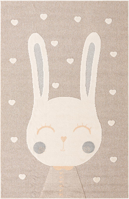 Unique Loom Whimsy Kids Collection Area Rug - Heart Bunny