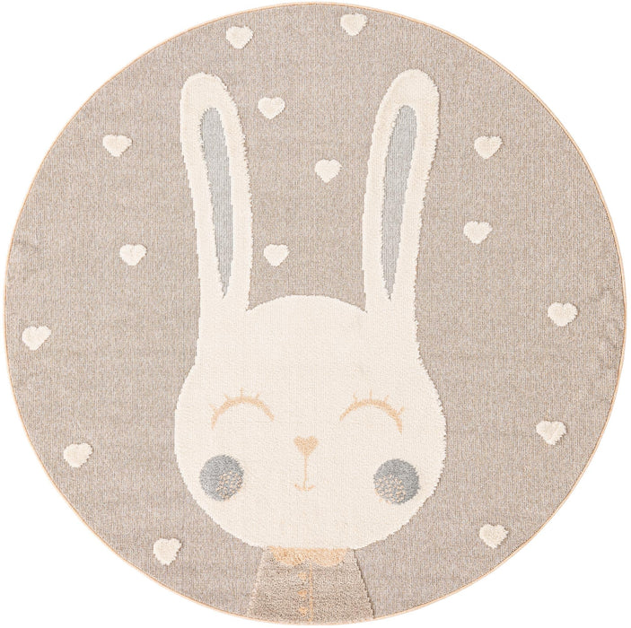 Unique Loom Whimsy Kids Collection Area Rug - Heart Bunny