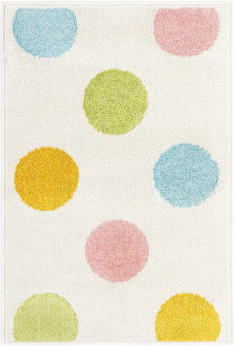 Unique Loom Whimsy Kids Collection Area Rug - Polka Dots