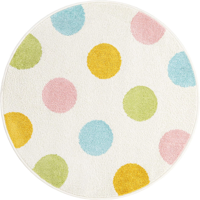 Unique Loom Whimsy Kids Collection Area Rug - Polka Dots
