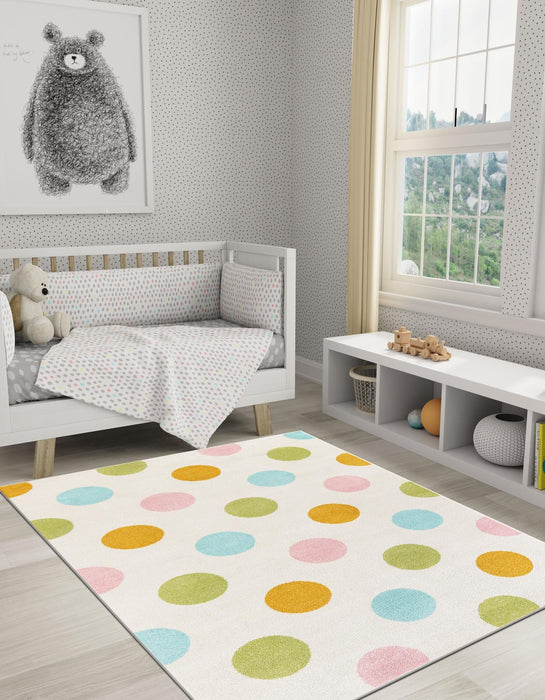 Unique Loom Whimsy Kids Collection Area Rug - Polka Dots