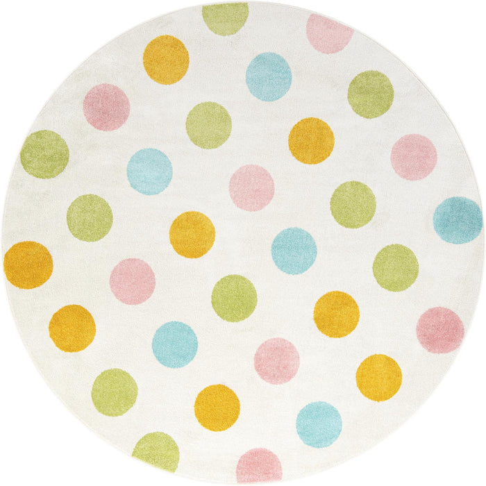 Unique Loom Whimsy Kids Collection Area Rug - Polka Dots