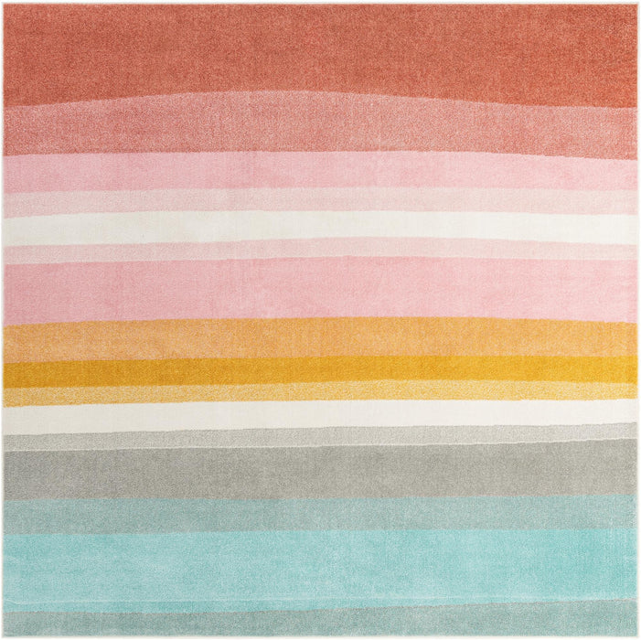 Unique Loom Whimsy Kids Collection Area Rug - Pastel Abstract Rainbow