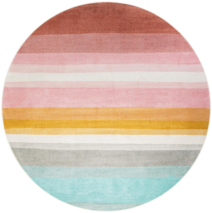 Unique Loom Whimsy Kids Collection Area Rug - Pastel Abstract Rainbow