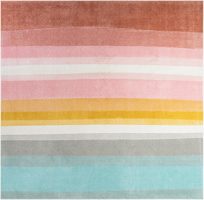 Unique Loom Whimsy Kids Collection Area Rug - Pastel Abstract Rainbow