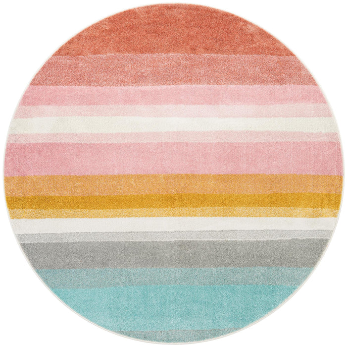 Unique Loom Whimsy Kids Collection Area Rug - Pastel Abstract Rainbow