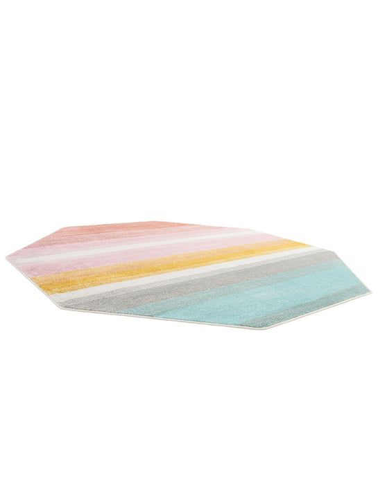 Unique Loom Whimsy Kids Collection Area Rug - Pastel Abstract Rainbow