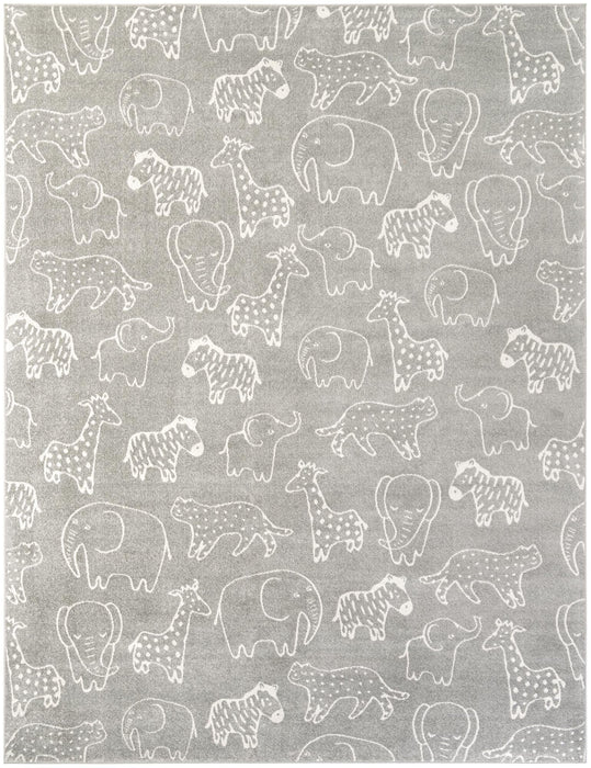 Unique Loom Whimsy Kids Collection Area Rug - Safari Animals