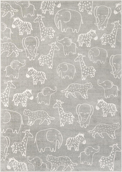 Unique Loom Whimsy Kids Collection Area Rug - Safari Animals