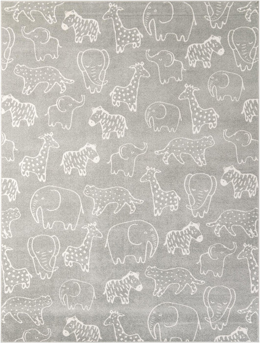 Unique Loom Whimsy Kids Collection Area Rug - Safari Animals