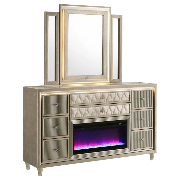 Lorient LED Dresser with LED Mirror and Flame Visualizer