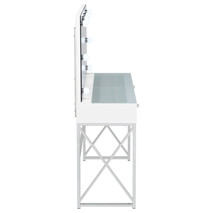 Eliza Makeup Vanity Table with LED Mirror and Stool