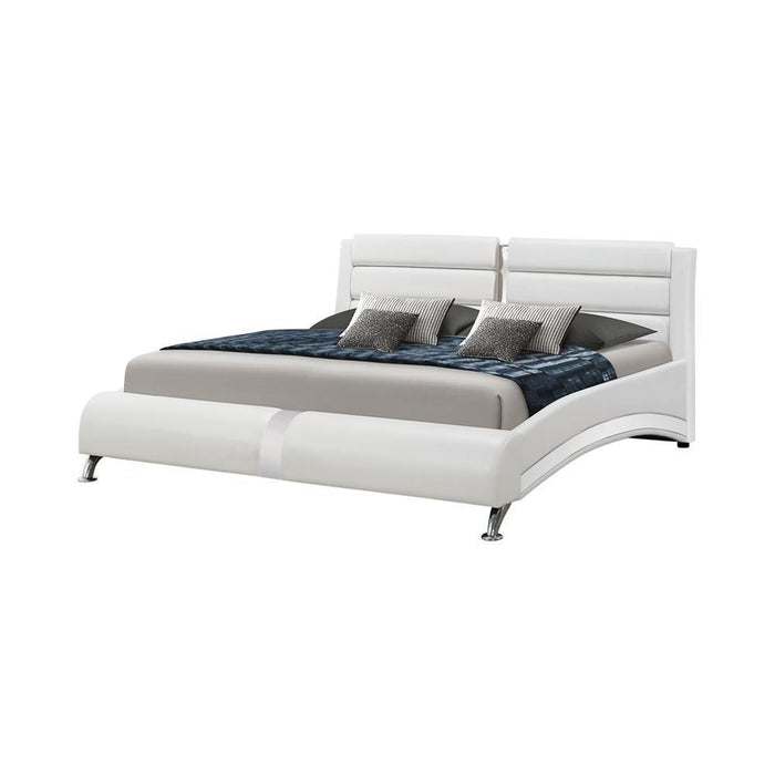 Jeremaine Upholstered Bed White
