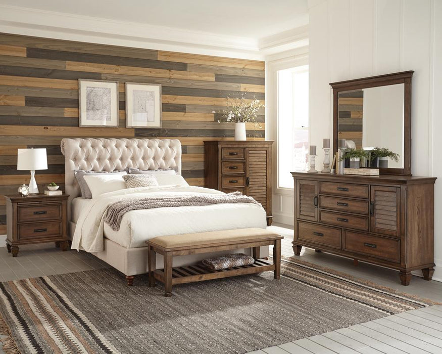 Devon Tufted Upholstered Bed Beige